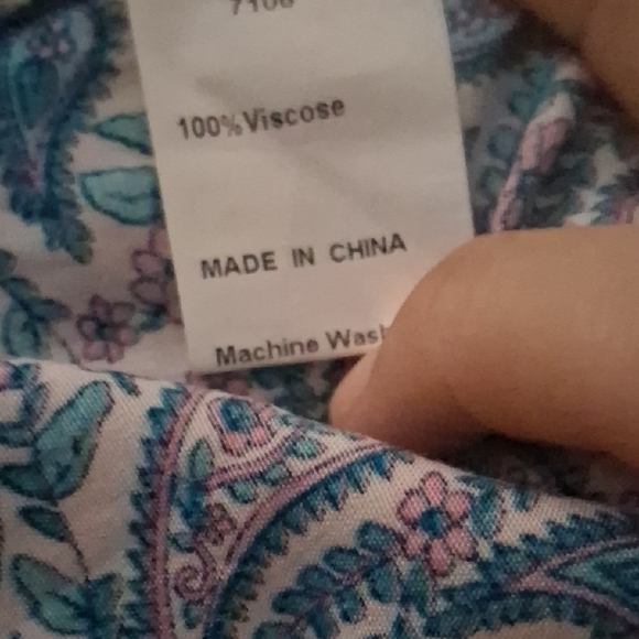 PRETTYGARDEN Boho Paisley Maxi Dress Robe Blue Pink XL Viscose - Picture 3 of 6